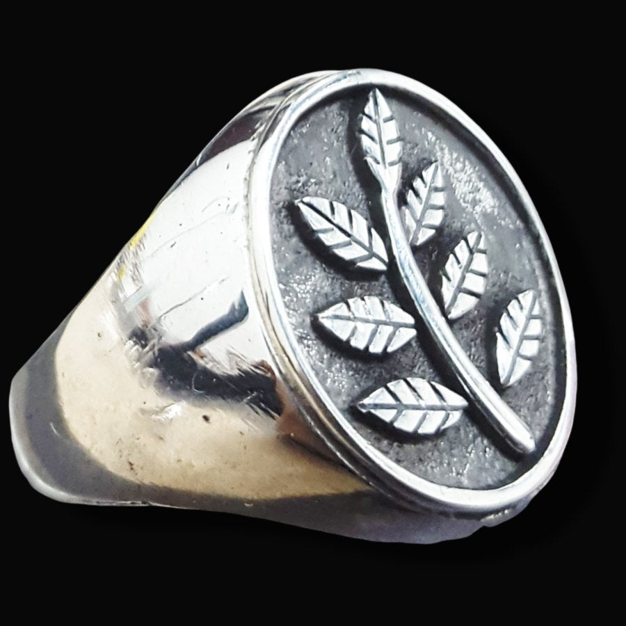 Masonic Silver Ring with Acacia 1.6 x 1.2 Weight 9 Gr Art 64 - Bricks Masons