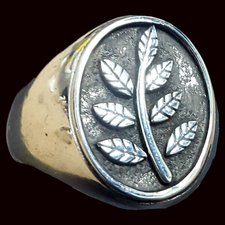 Masonic Silver Ring with Acacia 1.6 x 1.2 Weight 9 Gr Art 64 - Bricks Masons