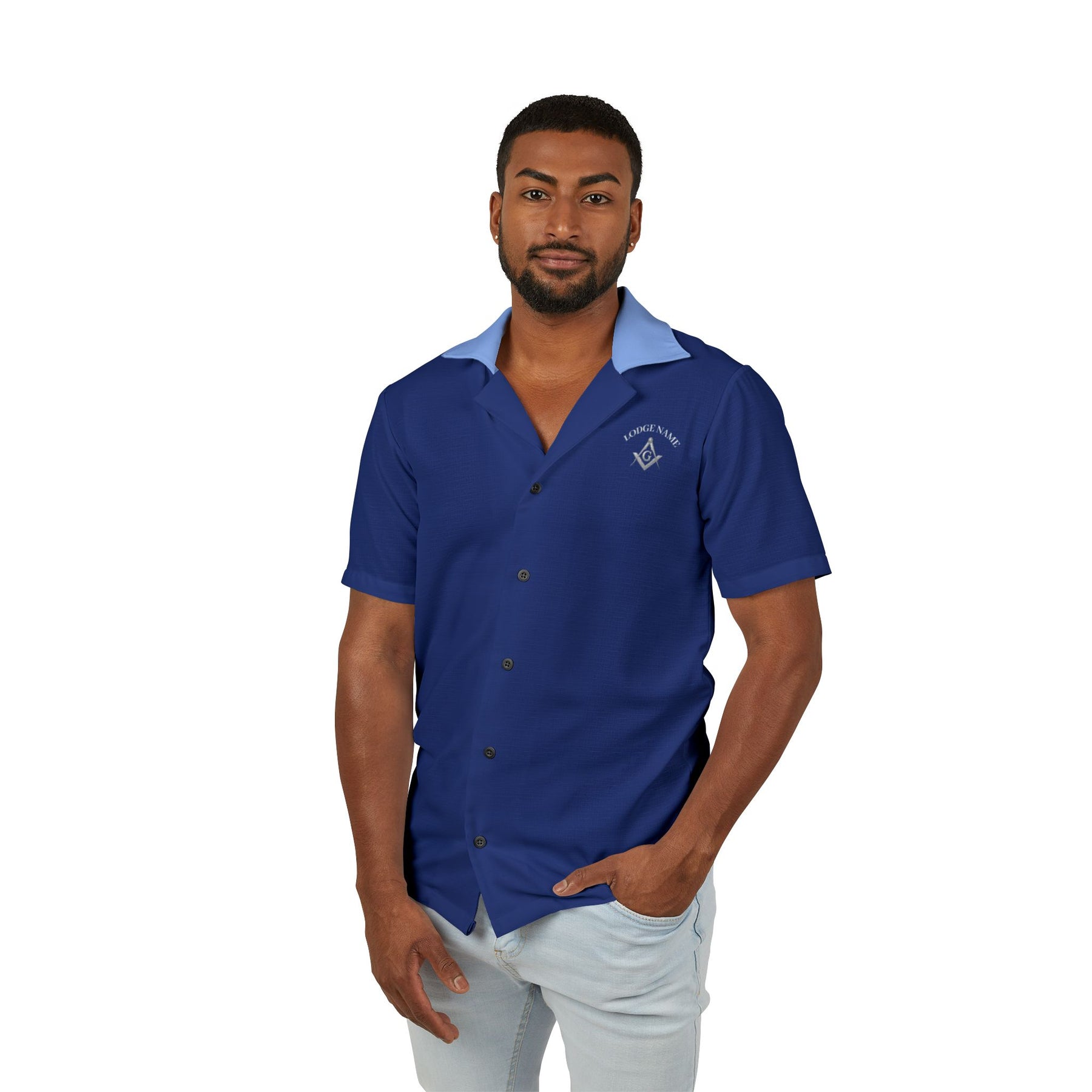 Men's Hawaiian Camp Shirt (AOP) - Bricks Masons