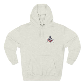 Master Mason Blue Lodge Hoodie - Front Stitch Design - Bricks Masons