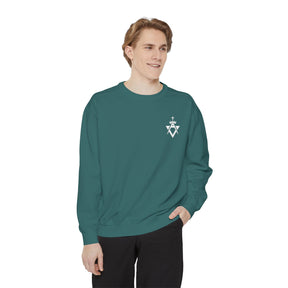 Allied Masonic Degrees Sweatshirt - Embroidered White AMD Emblem - Bricks Masons