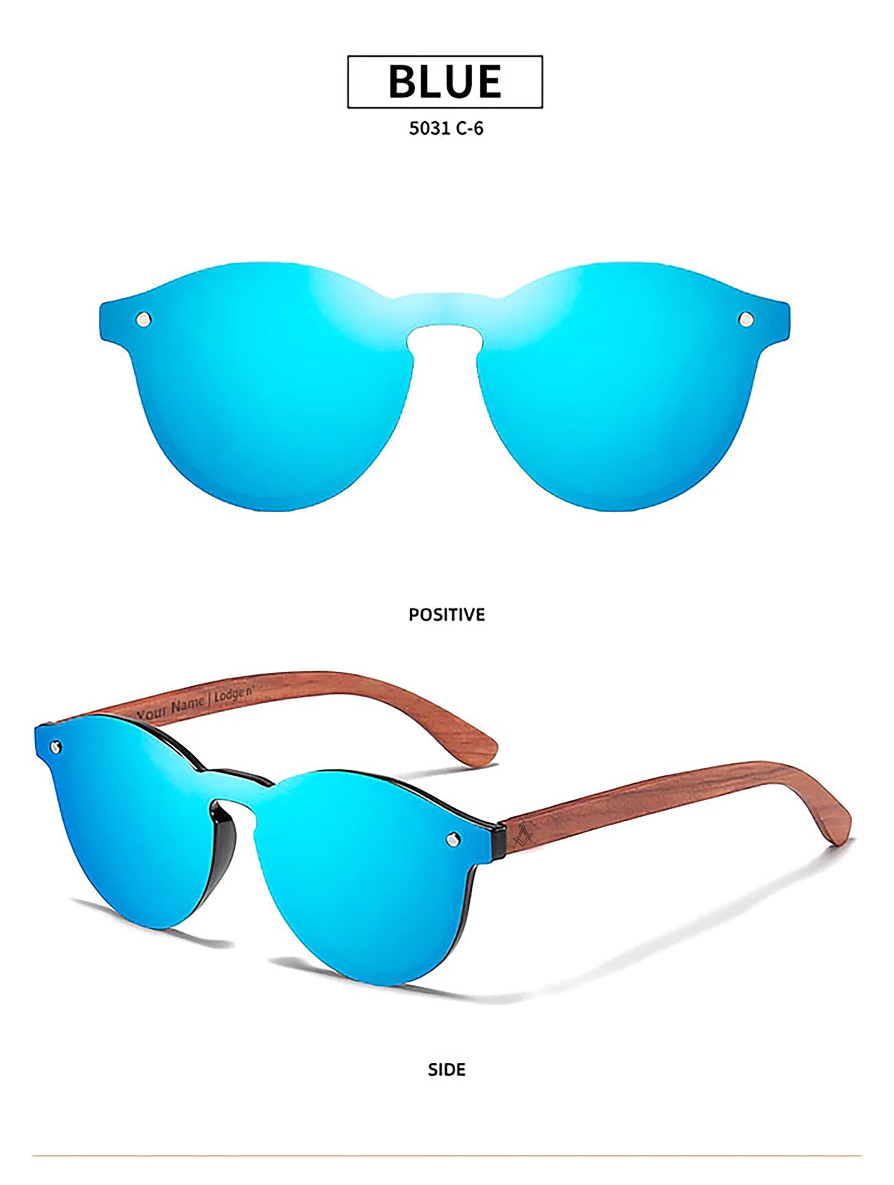 Master Mason Blue Lodge Sunglasses - Leather Case Included - Bricks Masons