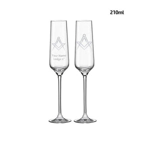 Master Mason Blue Lodge Champagne Flute - 2 Pieces Set