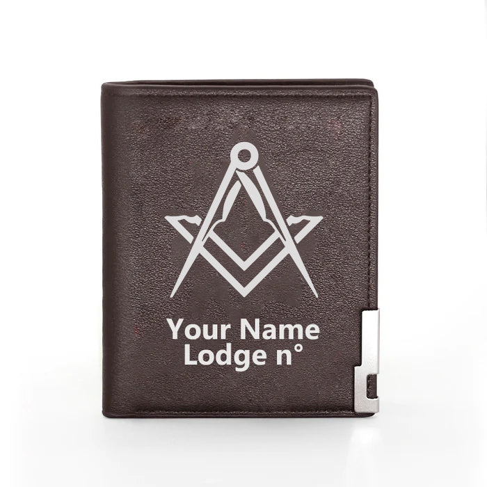 Master Mason Blue Lodge Wallet - Black & Brown