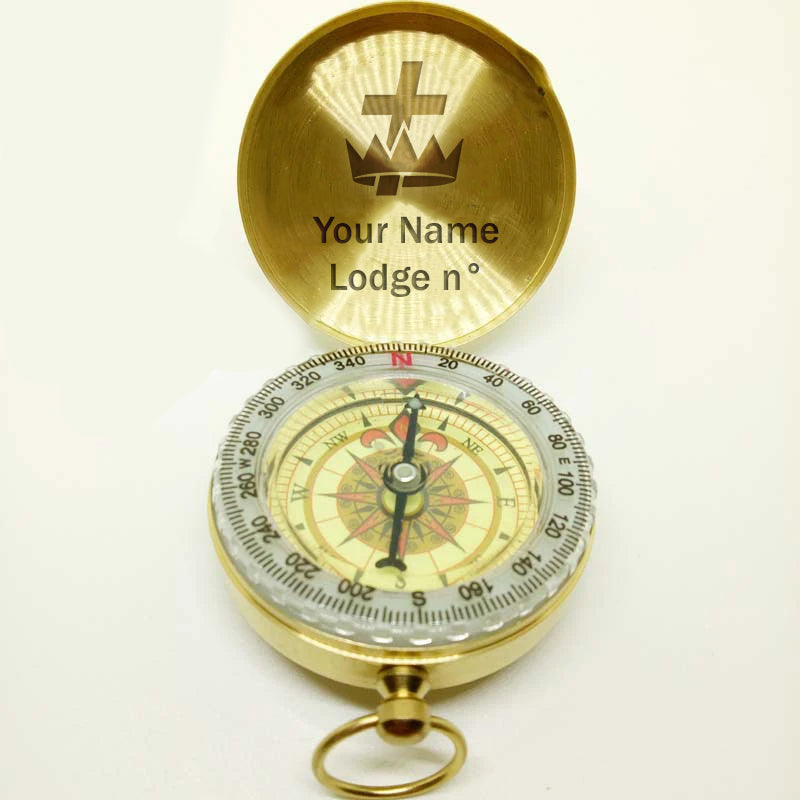 Knights Templar Navigational Compass - Gold Plating With Personalization