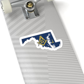Master Mason Blue Lodge Sticker Decal - Kiss-Cut Maryland Chesapeake Bay - Bricks Masons