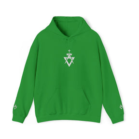 Allied Masonic Degrees Hoodie - Soft Cotton Poly Blend Embroidered Front Motif - Bricks Masons
