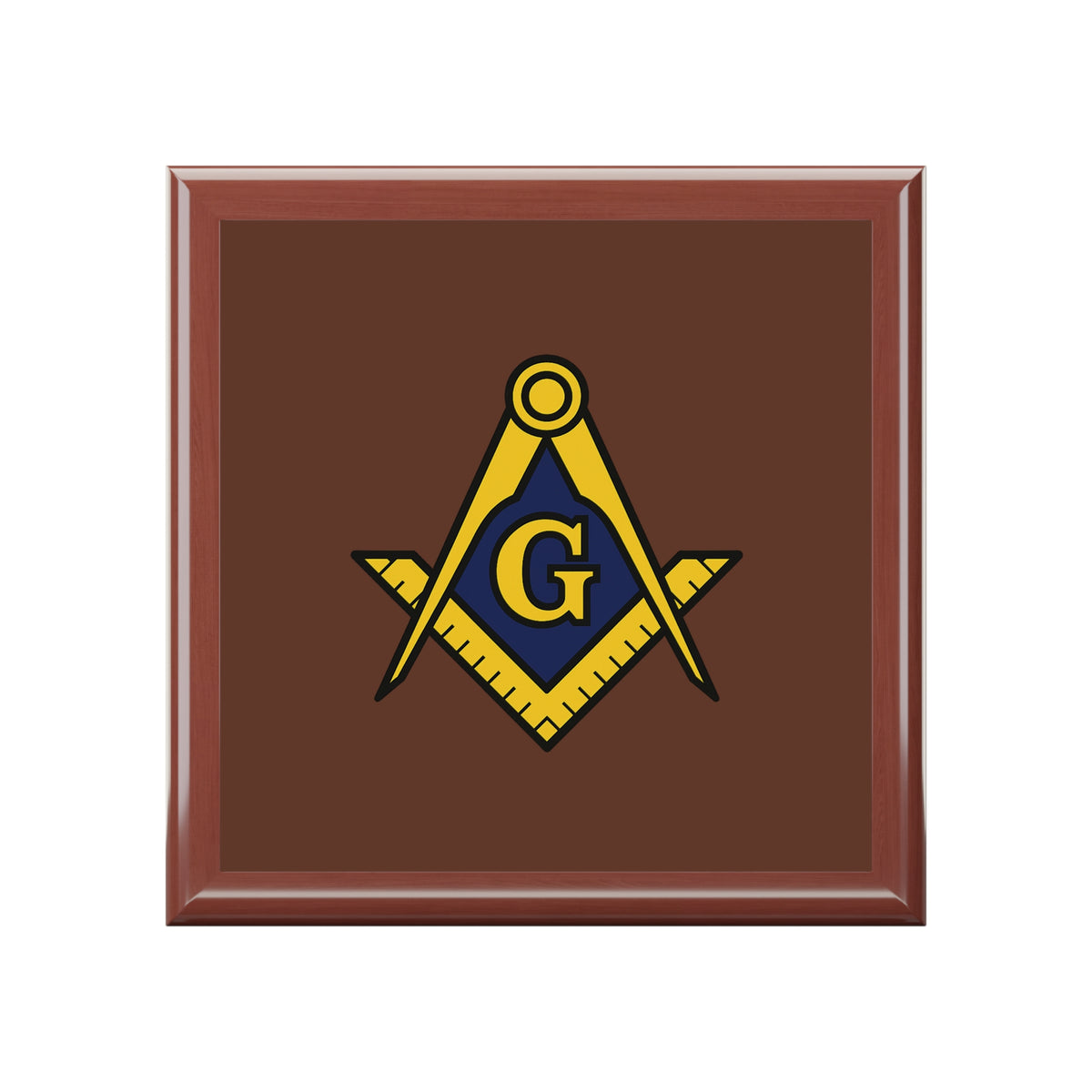 Master Mason Blue Lodge Jewelry Box - Square & Compass with G Emblem