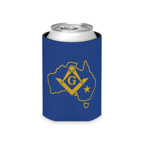 Master Mason Blue Lodge Australia Jurisdiction Can Cooler - Blue & Gold S & C - Bricks Masons