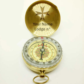 Order Of Malta Navigational Compass - Gold Plating With Personalization