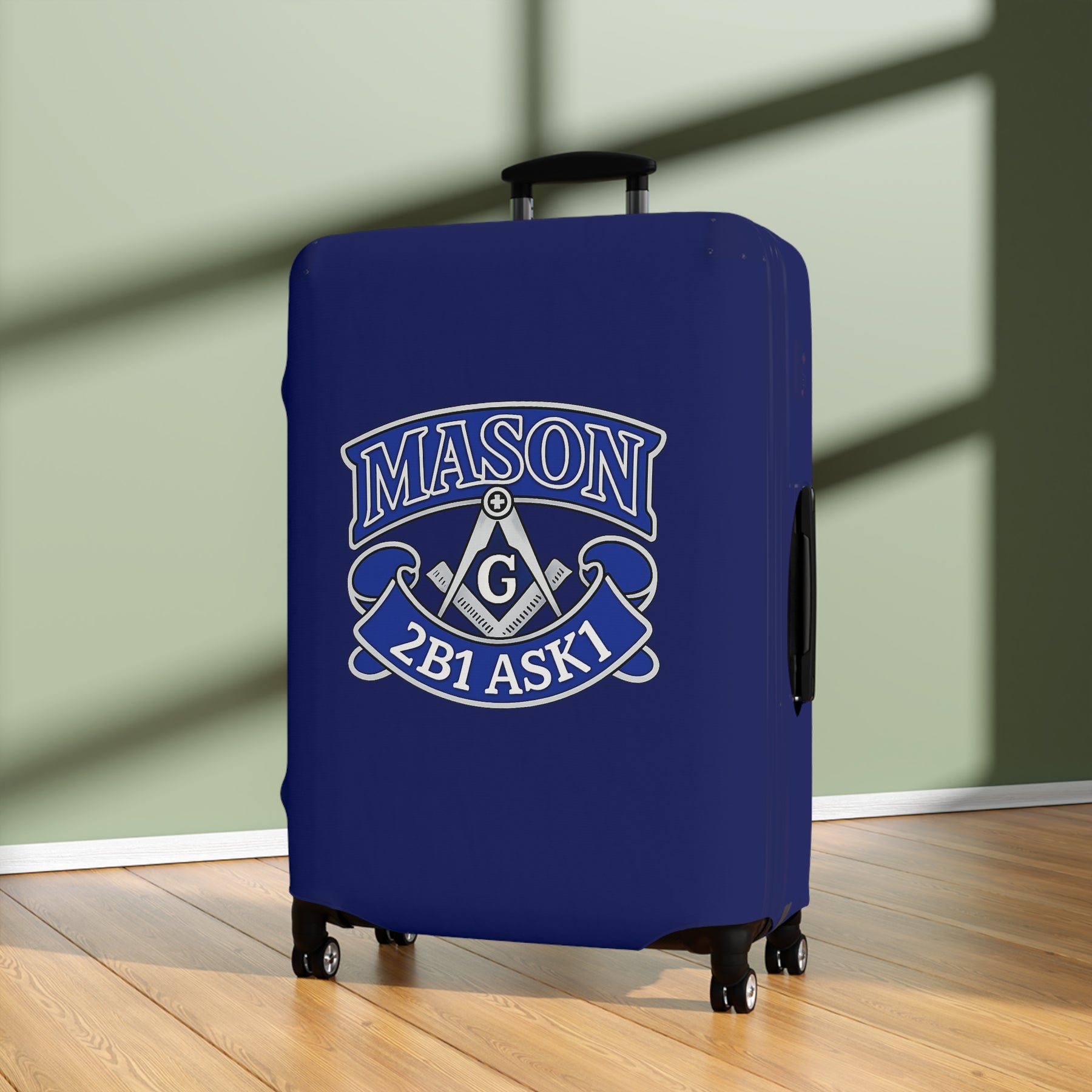 Master Mason Blue Lodge Luggage Cover - 2B1 ASK1 Square & Compass G Emblem