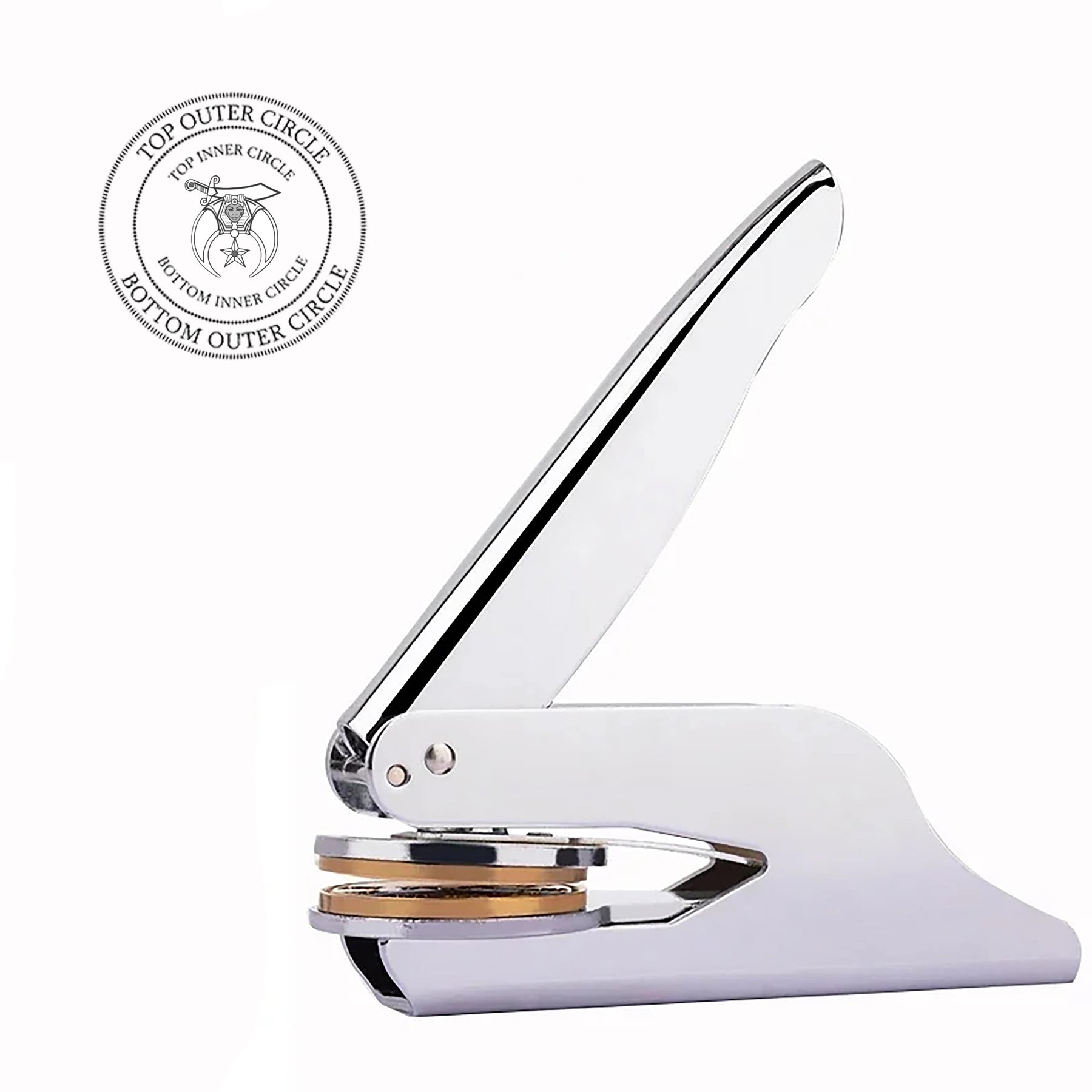 Daughters of Sphinx Seal Press - Pocket  Silver Color With Customizable Stamp - Bricks Masons