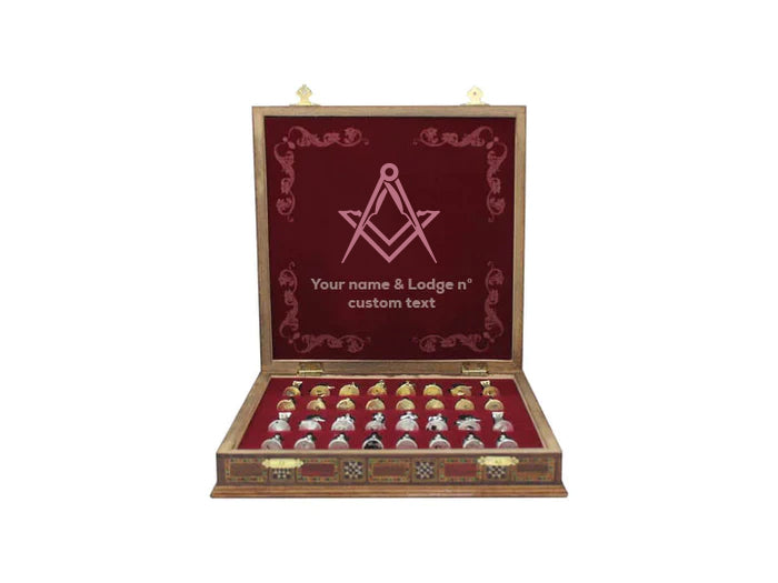 Master Mason Blue Lodge - Wood Mosaic Pattern - Bricks Masons
