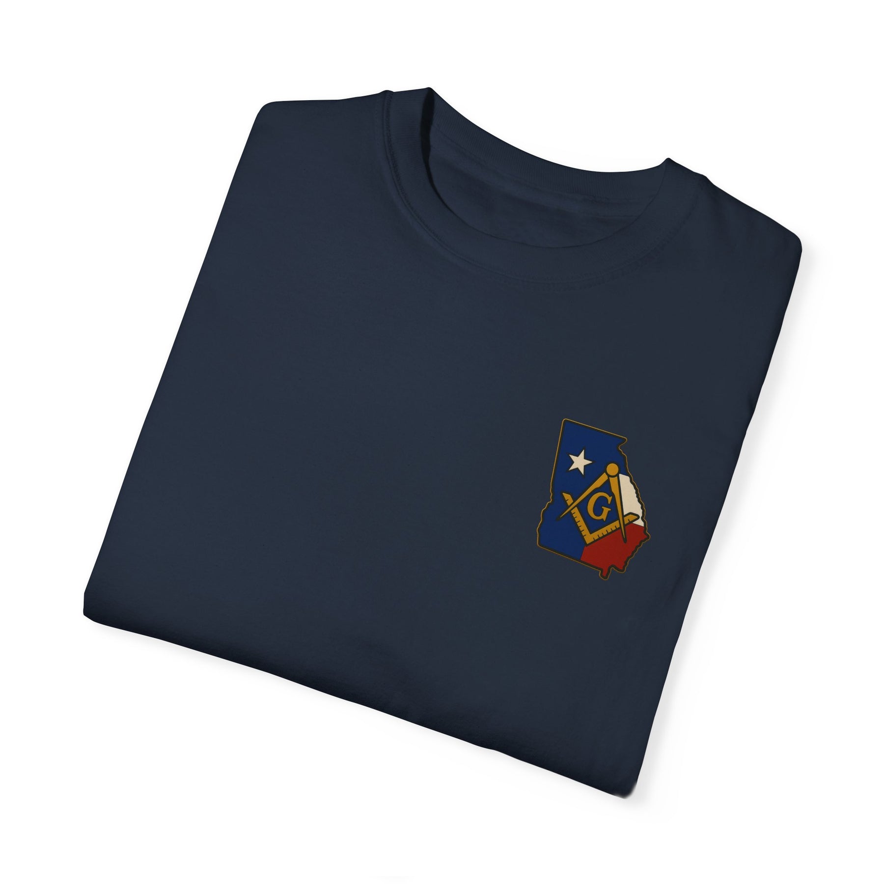 Master Mason Blue Lodge T-Shirt - Garment-Dyed Georgia Mason - Bricks Masons