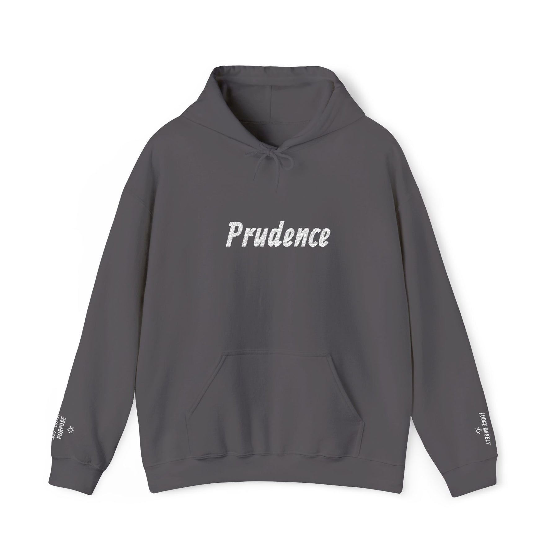 Entered Apprentice Blue Lodge Hoodie - Prudence Front & Sleeves Embroidery Detailing - Bricks Masons