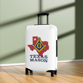 Master Mason Blue Lodge Luggage Cover - Square & Compass G Texas Map