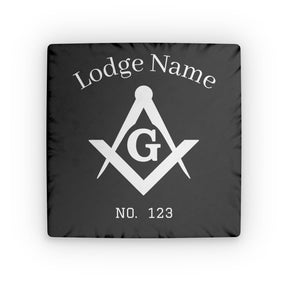 Master Mason Blue Lodge Pillow - Square & Compasses G with Personalization - Bricks Masons