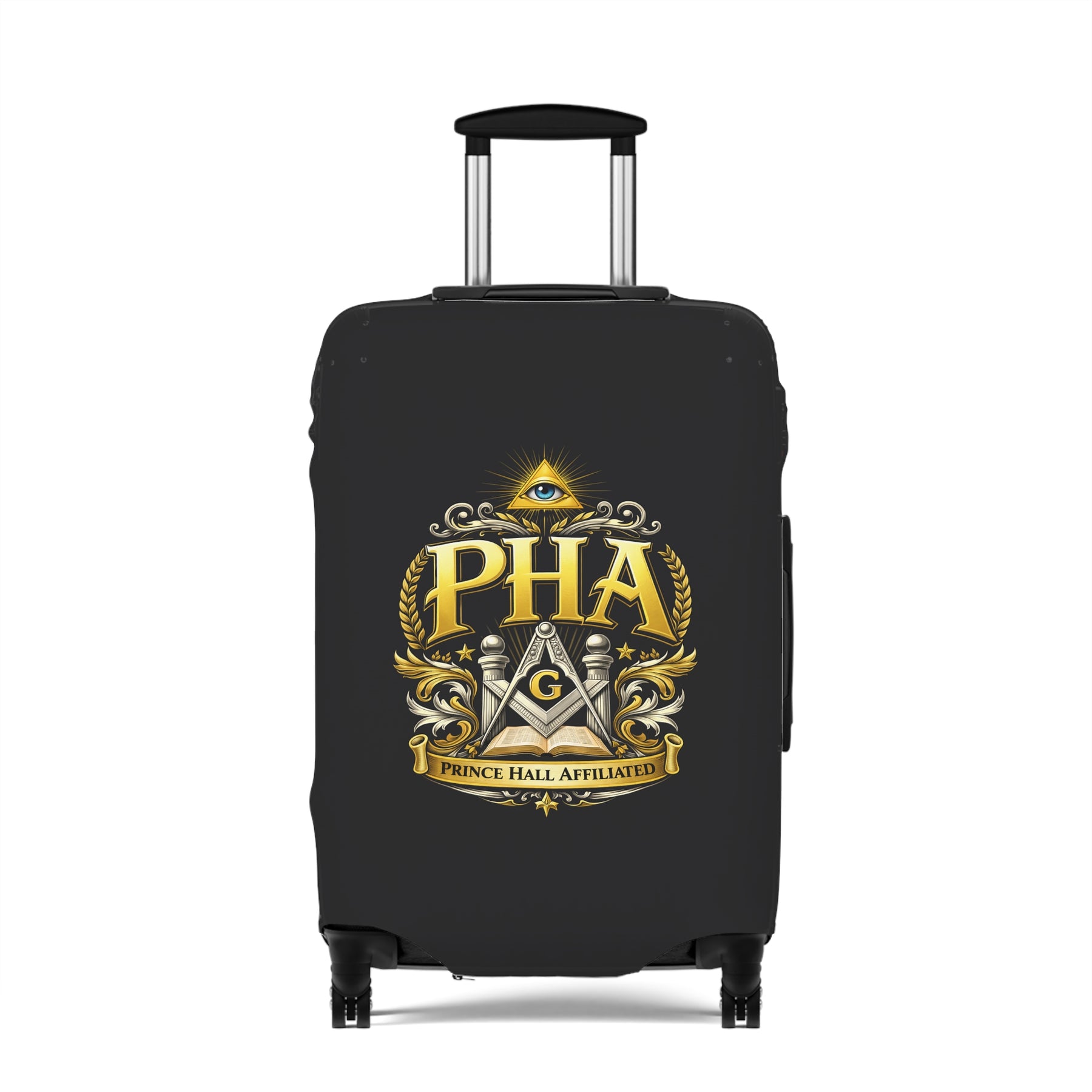 Master Mason Blue Lodge Luggage Cover - PHA Square & Compass G & Eye