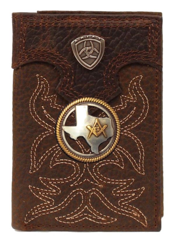Master Mason Blue Lodge Wallet - Ariat Premium Shield TX Mason Trifold