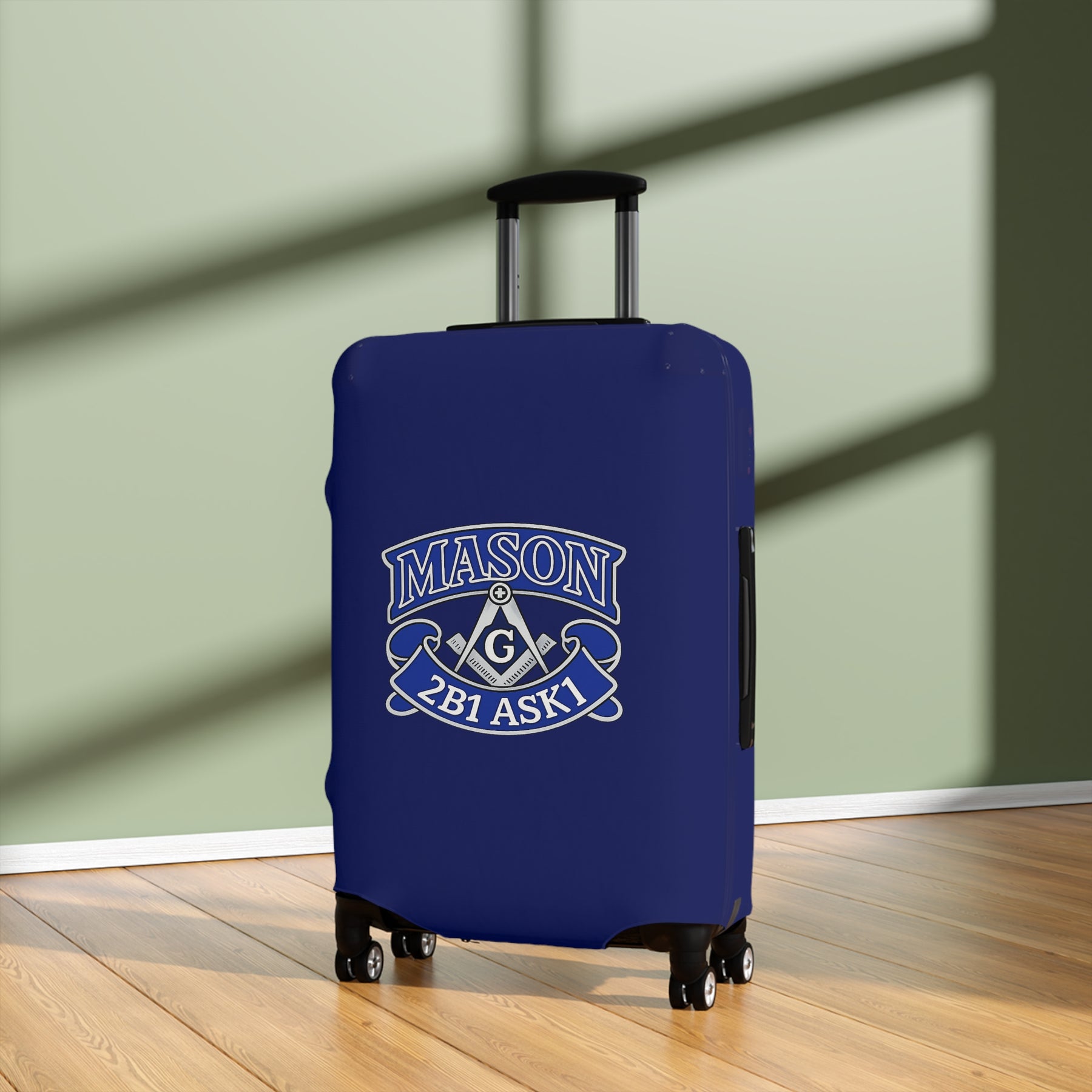 Master Mason Blue Lodge Luggage Cover - 2B1 ASK1 Square & Compass G Emblem