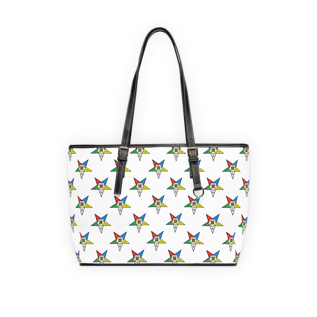 OES Handbag - White PU Leather With Stars - Bricks Masons