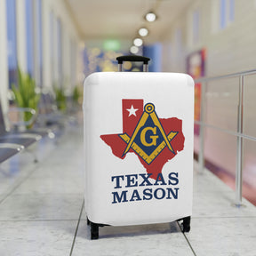 Master Mason Blue Lodge Luggage Cover - Square & Compass G Texas Map