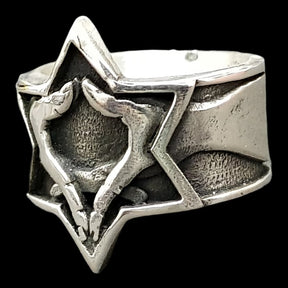 Rastafari Ring Trinity Symbol In Silver 16 Gr Cm Art 789 - Bricks Masons