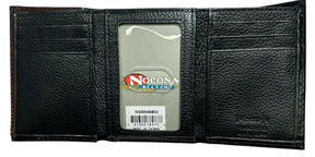 OES Wallet - Nocona Black & Cherry Floral Tooled Overlay