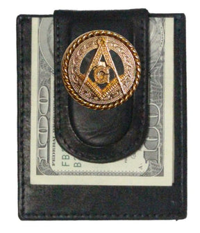 Master Mason Blue Lodge Wallet - Square and Compass Money Clip Black