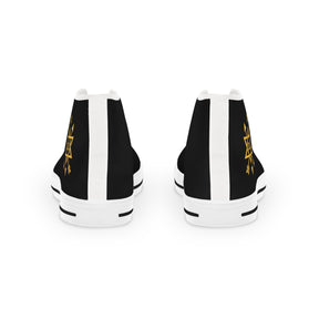 Order of the Secret Monitor Sneaker - High Top Black & White Golden Emblem - Bricks Masons