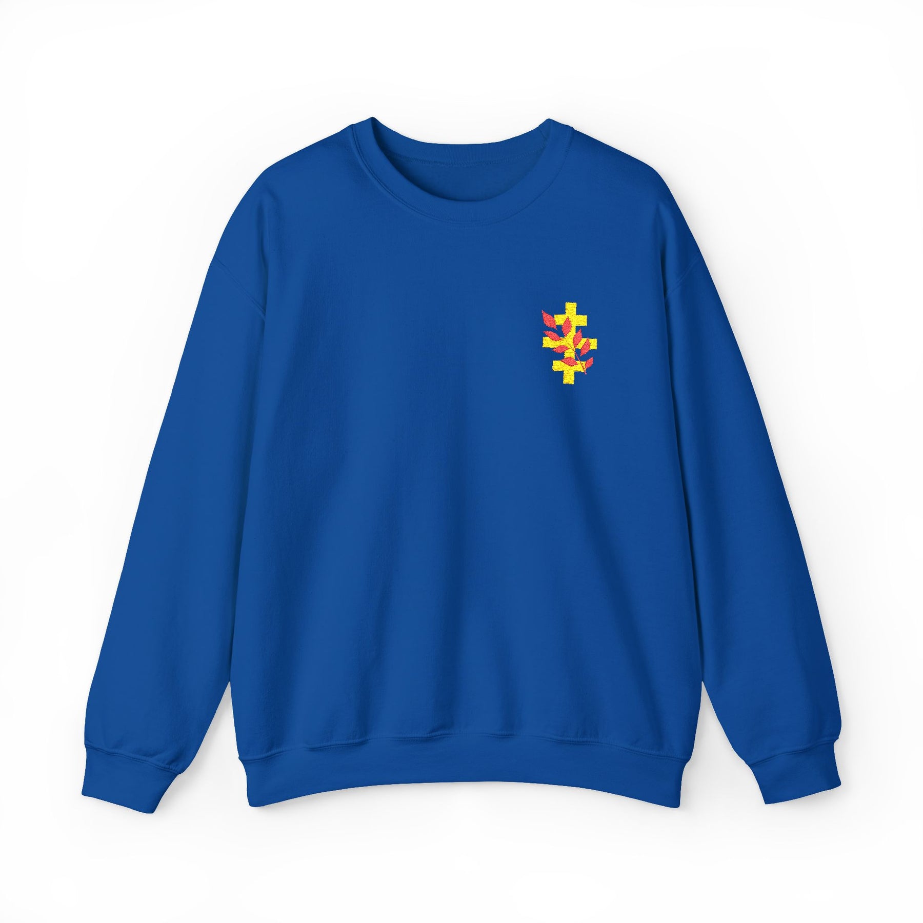 Red Branch of Eri Sweatshirt - Left Chest Embroidered Motif - Bricks Masons