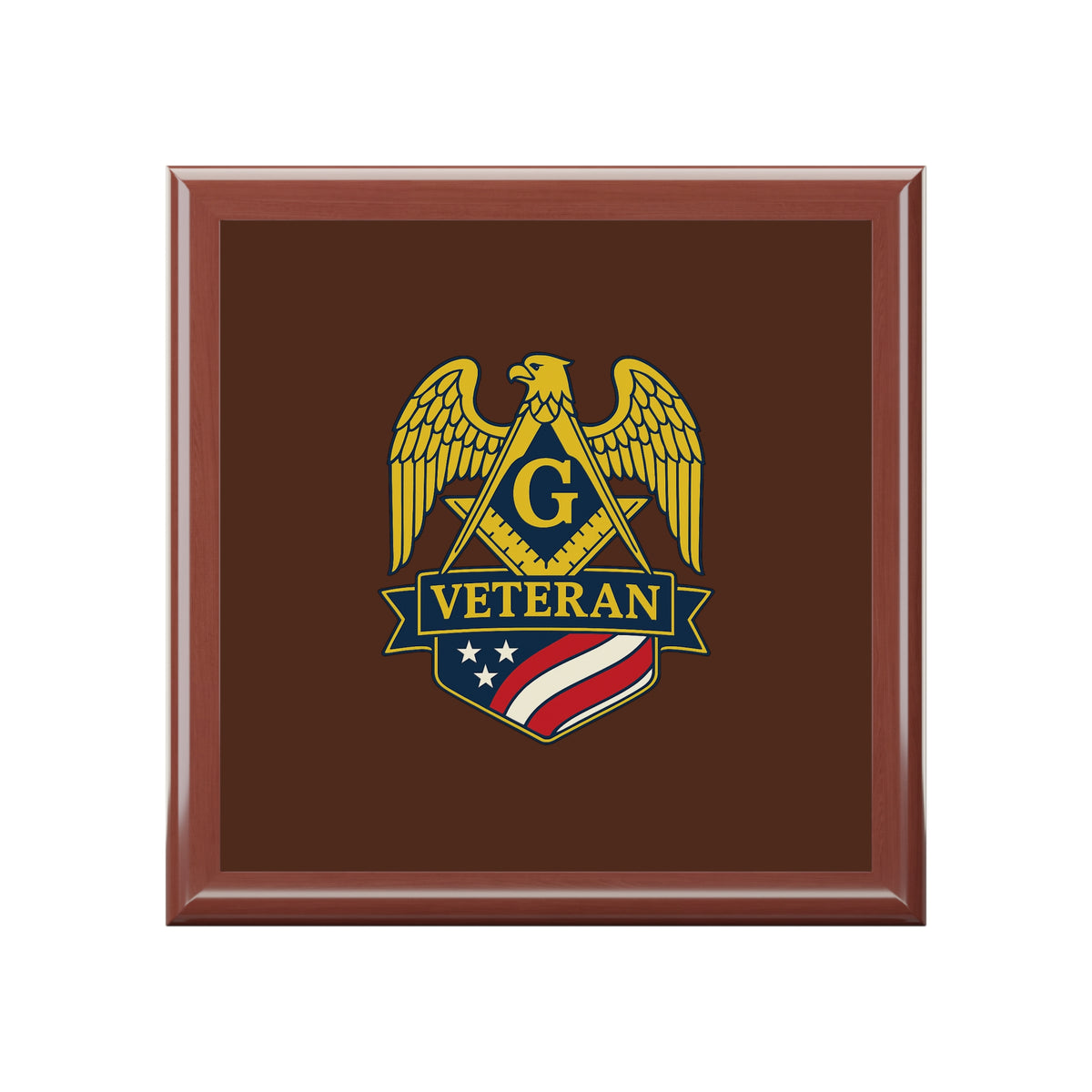 Master Mason Blue Lodge Jewelry Box - Square & Compass G Veteran Mason