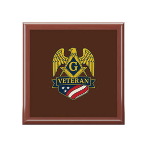 Master Mason Blue Lodge Jewelry Box - Square & Compass G Veteran Mason