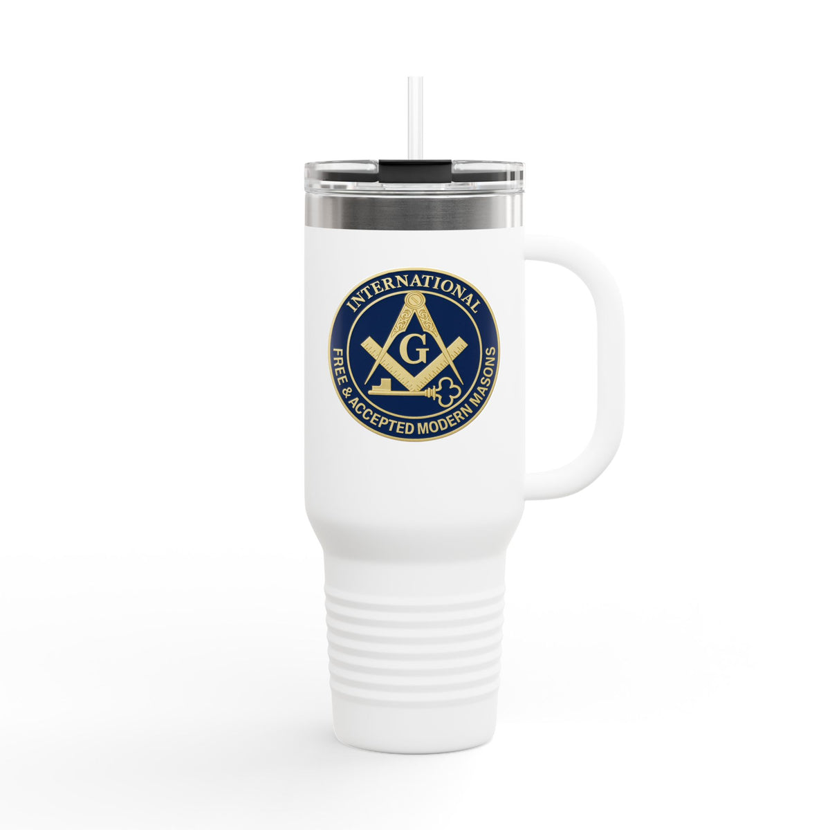 International Masons Ringneck Tumbler - Blue & White Stainless Steel & Insulated - Bricks Masons