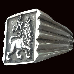 Bob Marley Rastafari Ring Silver 2 x 1.8 cm 15 g Art 824 - Bricks Masons
