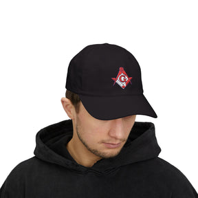 Master Mason Blue Lodge Canada Jurisdiction Baseball Cap - Red & White Square & Compass G - Bricks Masons