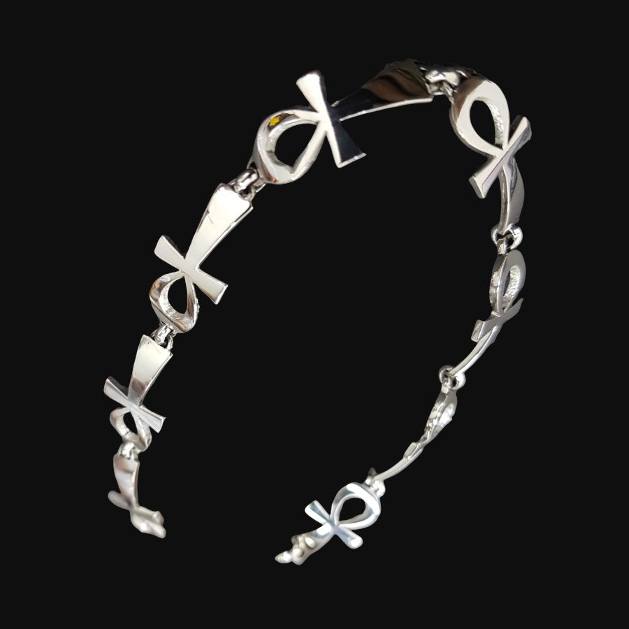 Ankh Cross of Life Bracelet in Silver 3 x 1 cm 16 g Art 831 - Bricks Masons