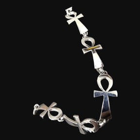 Ankh Cross of Life Bracelet in Silver 3 x 1 cm 16 g Art 831 - Bricks Masons