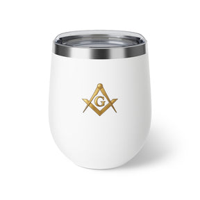 Master Mason Blue Lodge Vacuum Cup - Golden Square & Compasses with G