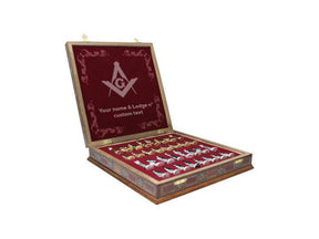 Master Mason Blue Lodge Chess Set - 16.5" (42cm)