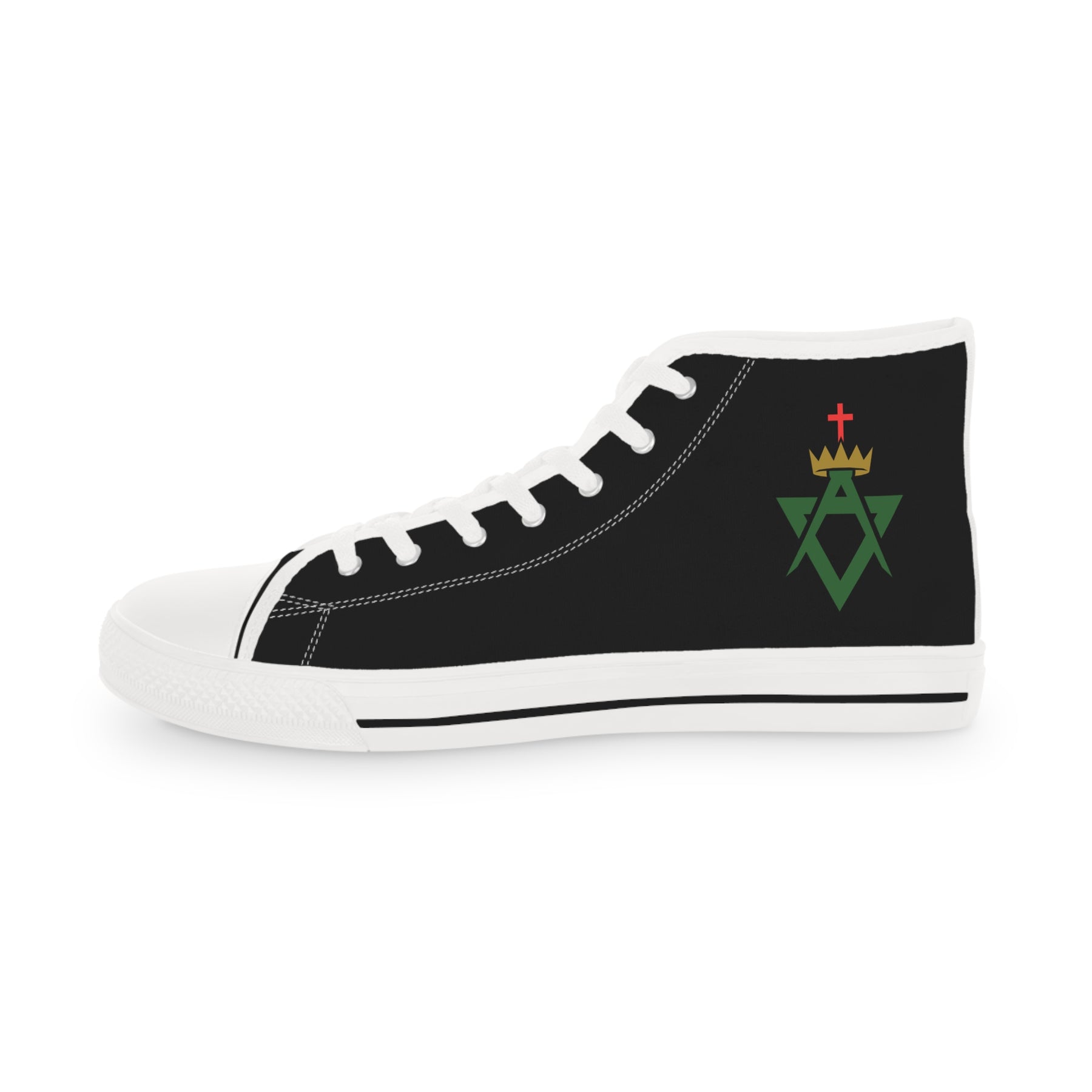 Allied Masonic Degrees Sneaker - High Top Black & White AMD Emblem - Bricks Masons
