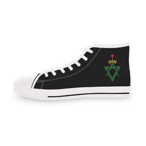 Allied Masonic Degrees Sneaker - High Top Black & White AMD Emblem - Bricks Masons