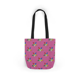 OES Tote Bag - Pink Polyester With Colorful Stars - Bricks Masons