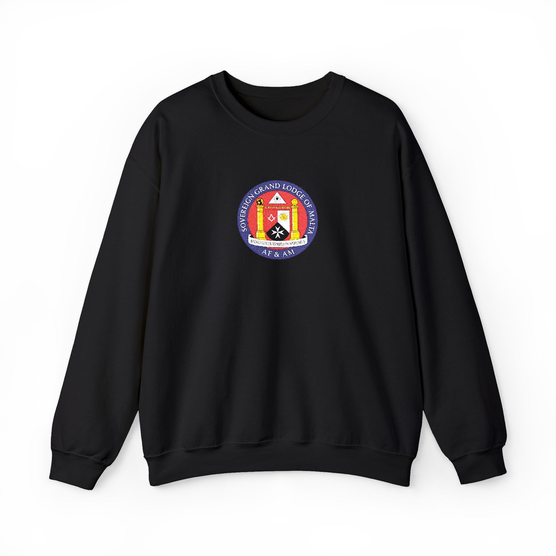 Malta Jurisdiction Sweatshirt - Crewneck Embroidered Emblem - Bricks Masons
