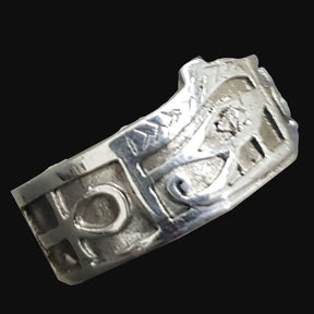 Egyptian Eye of Horus Ring with Ankh, Silver, 1 cm, 4 g, Art. 873 - Bricks Masons