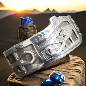 Egyptian Eye of Horus Ring with Ankh, Silver, 1 cm, 4 g, Art. 873 - Bricks Masons
