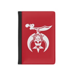Shriners Passport Cover - Red PU Leather With Inner Compartments - Bricks Masons
