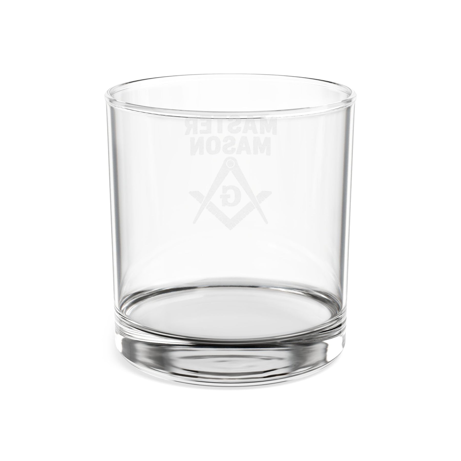 Vaso de whisky de la Logia Azul de Maestro Masón - Escuadra y compás con G