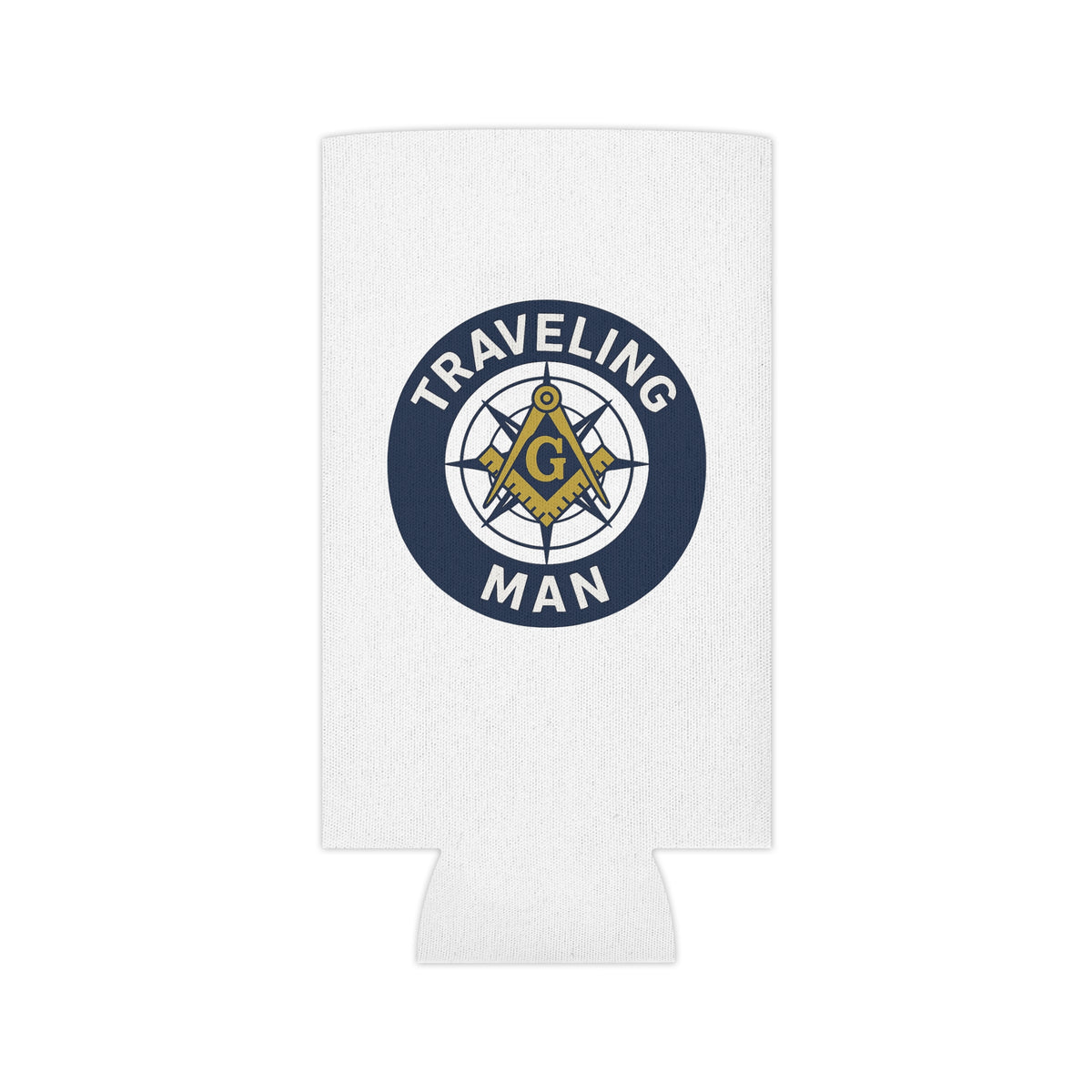 Master Mason Blue Lodge Can Cooler - S&C G Traveling Man - Bricks Masons