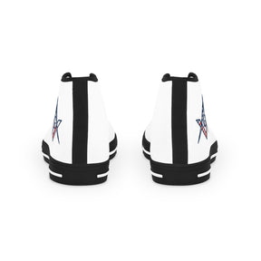 Master Mason Blue Lodge Sneaker - High Top Black & White Sole with USA FLAG S&C G - Bricks Masons